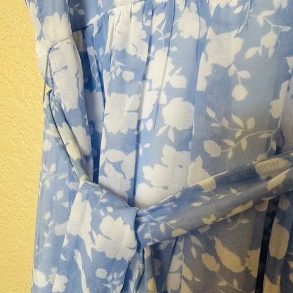 Disney Alice In Wonderland Dress Sz Small Colleen Atwood Blue White Floral Lace - Picture 5 of 6